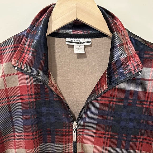 MIRROR IMAGE Plaid Velour Full Zip Jacket Women’s Medium - Picture 6 of 15